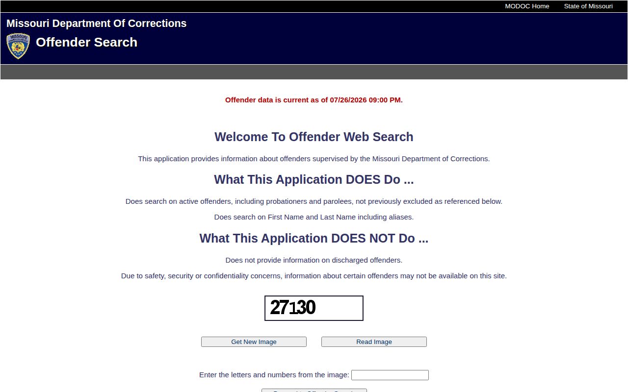 Barton County released inmates Missouri active offender search