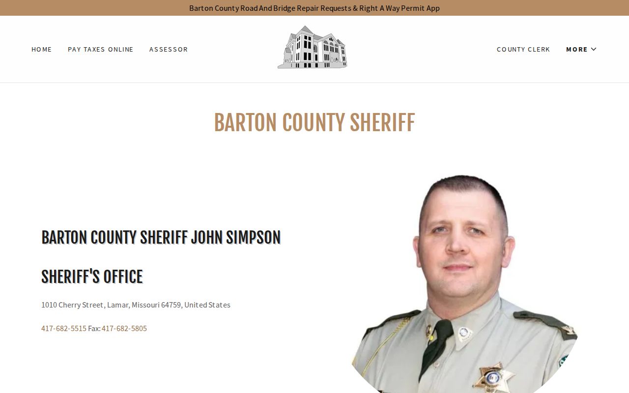 Barton County Jail release records and facility contact